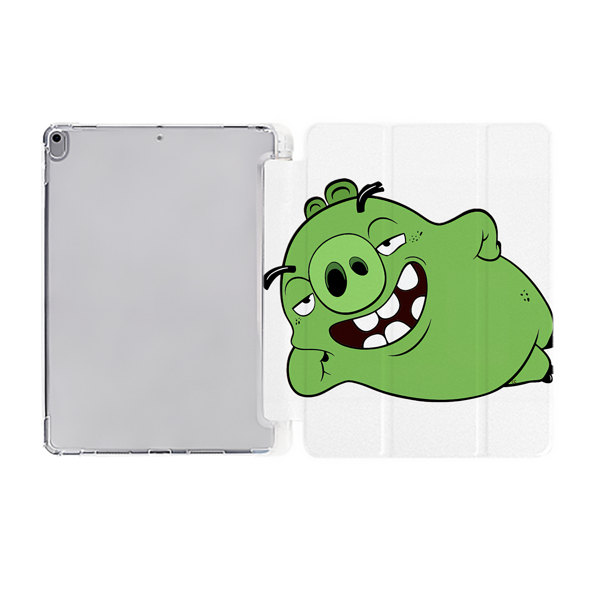 （画像用） Angry Birds アングリーバード IPad ケース ペン収納付き 三つ折りスタンド PUレザー×シリコン 対応機種9.5/10.5/10.9インチ